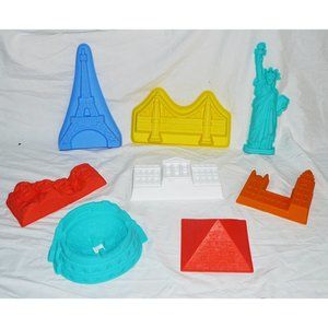 Lot 8 Monuments of the World MOLDS Gelatin Candy Sand Wax Ceramic Chocolate, GUC